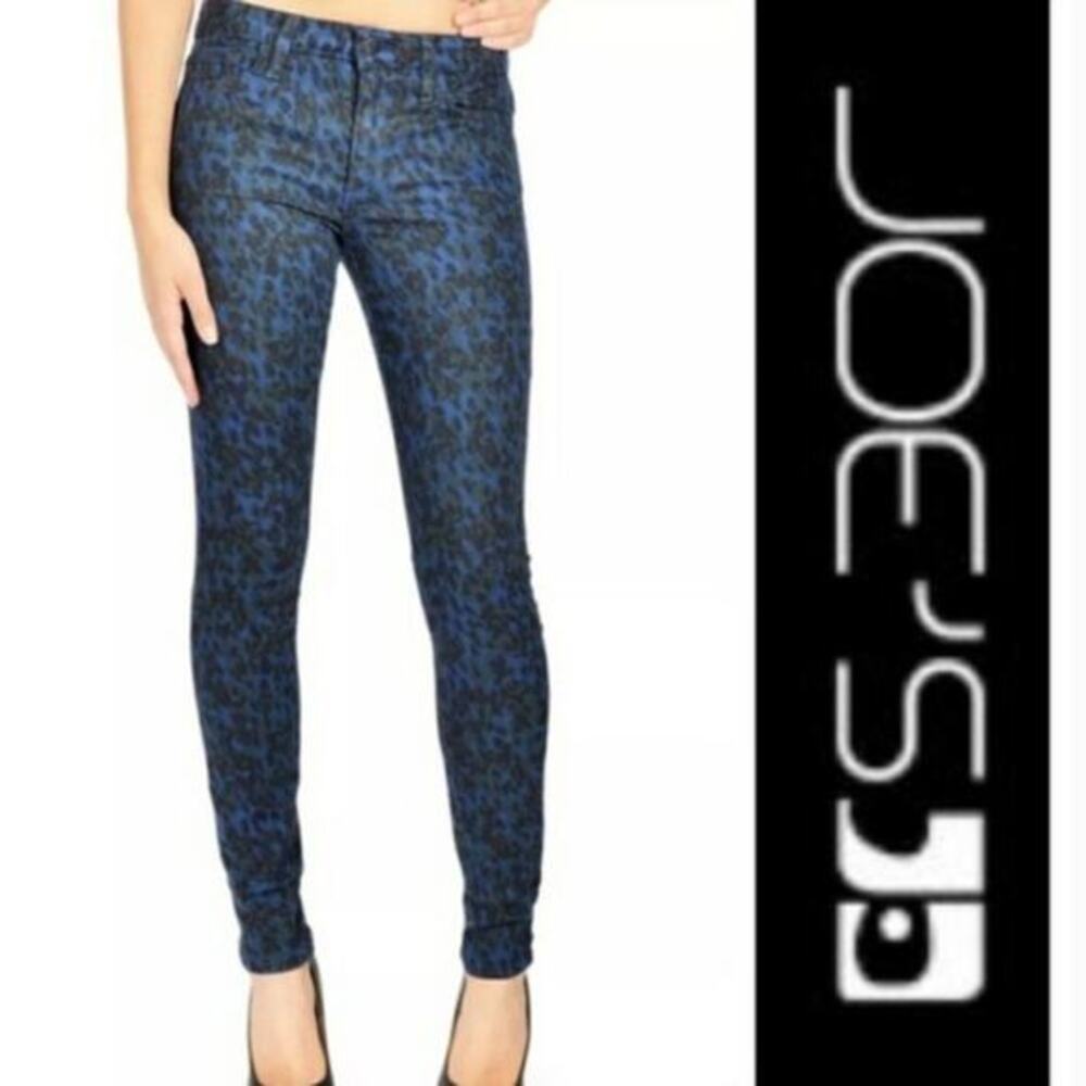 Joe's The Wild indigo cheetah print Mid Rise‎ Stretch skinny jeans size 28 new